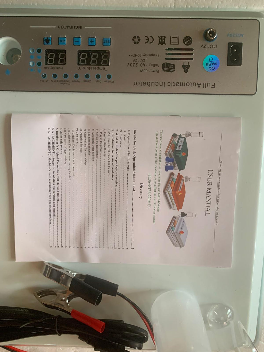 Vol automatische broedmachine voor 36 eieren